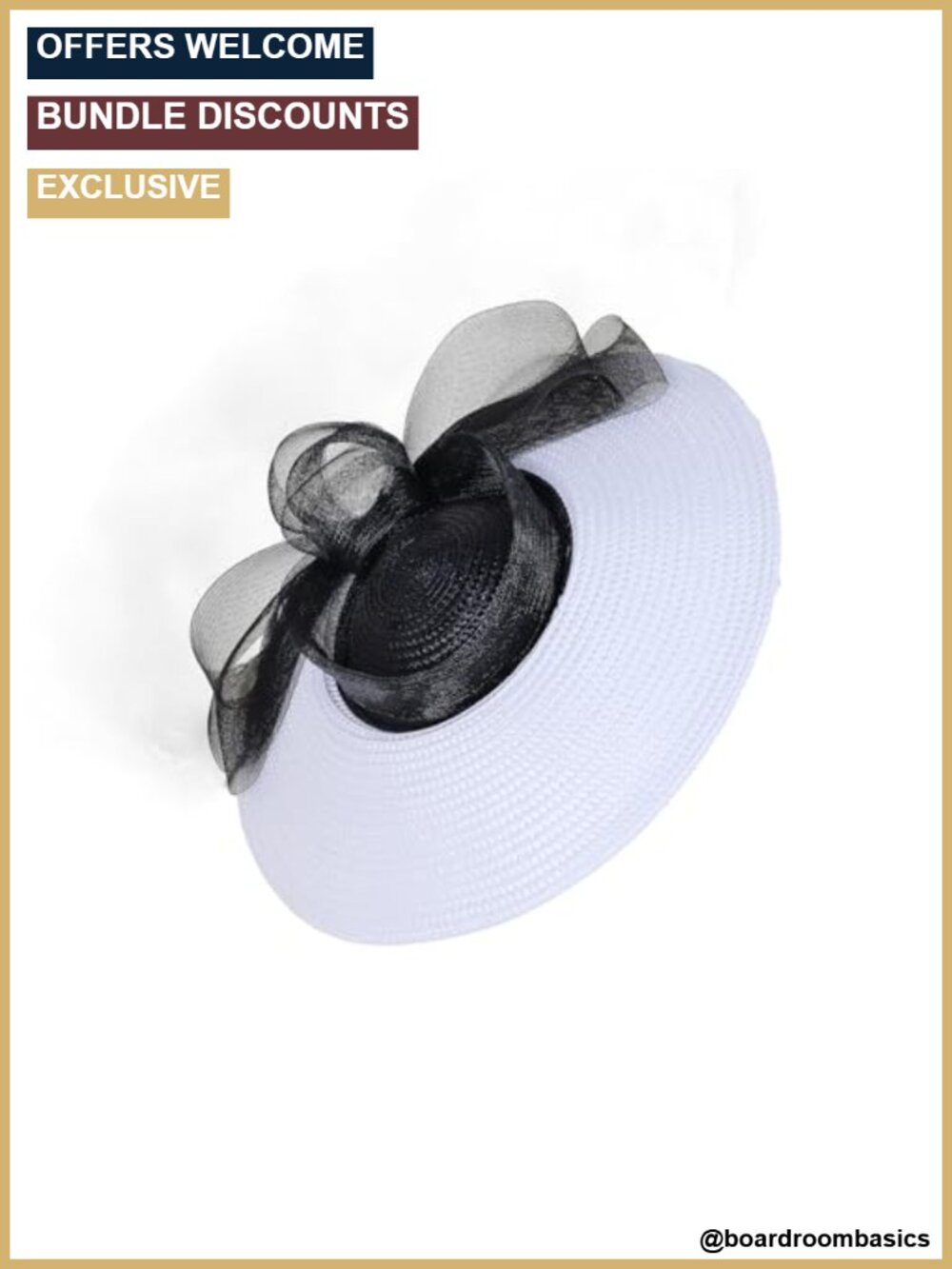 Wide Brim Fascinator Hat with Clip Headband for Weddings and Tea Parties